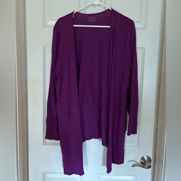 Chico's Tops - Chico's Ultimate Tee Lightweight Set -Open-Front Coverup & 3/4” Sleeve Top EUC
